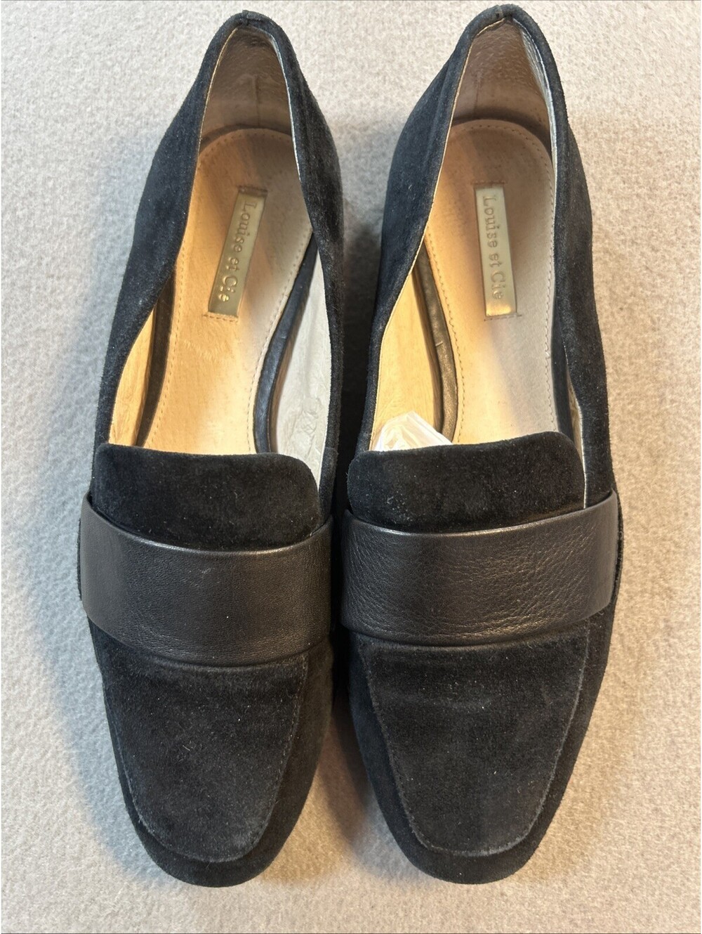 Louise Et Cie Womens Lo-Anniston Ballet Flats Loafers Black Suede Slip On 7.5
